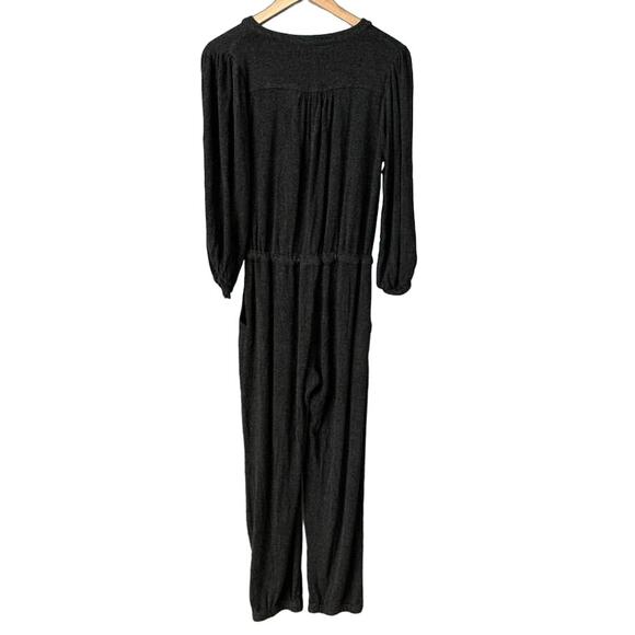 Velvet by Graham & Spencer Harper Cozy Soft Puff Sleeve Charcoal Jumpsuit S - Picture 2 of 11